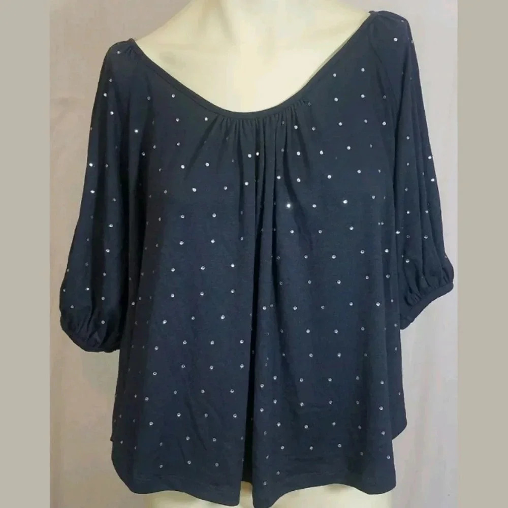 Willow & Clay Top Blouse Women's Size XS Navy Blue